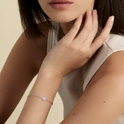 New Histoire d'Or Bracelet Argent Tania Oxydes De Zirconium argent blanc oxyde rose