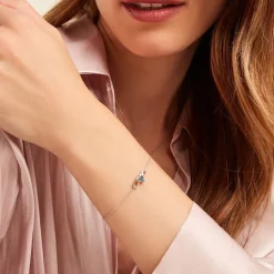 New Histoire d'Or Bracelet Atieno Argent Blanc Oxyde De Zirconium argent blanc oxyde bleu sky