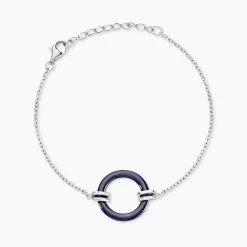 Hot Histoire d'Or Bracelet Bertillianne Argent Blanc Céramique Et Oxyde De Zirconium