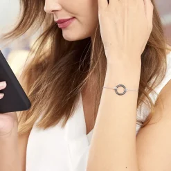 Hot Histoire d'Or Bracelet Bertillianne Argent Blanc Céramique Et Oxyde De Zirconium