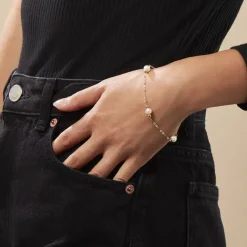 Best Histoire d'Or Bracelet Cannelle Or Jaune Perle De Culture