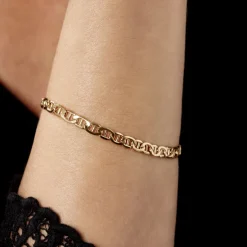 Histoire d'Or Bracelet Capucin Or Jaune Maille Marine Plate* Bracelets|Bracelets Maille