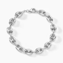 New Histoire d'Or Bracelet Carrus Maille Grain De Cafe Argent Blanc