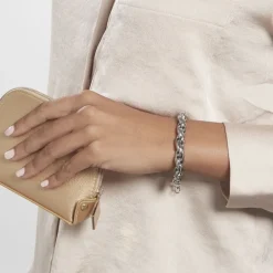 New Histoire d'Or Bracelet Chaine Epaisse Dusty acier blanc