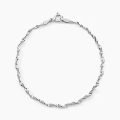 Clearance Histoire d'Or Bracelet Ciana Torsade Diamante Argent Blanc