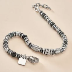 Histoire d'Or Bracelet Cliff Acier Gris Labradorite Hématite Oxyde De Zirconium* Bracelets|Bracelets Fantaisie