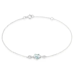 Best Histoire d'Or Bracelet Clothilde Or Blanc Topaze Oxyde De Zirconium or blanc topaze bleu sky