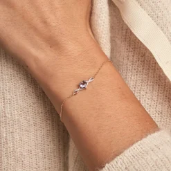 Clearance Histoire d'Or Bracelet Clothilde Or Jaune Améthyste Oxyde De Zirconium or jaune améthyste violet