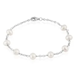 Sale Histoire d'Or Bracelet Corentina Argent Blanc Perle De Culture