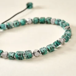 Outlet Histoire d'Or Bracelet Cusco Acier Blanc Turquoise acier blanc turquoise vert