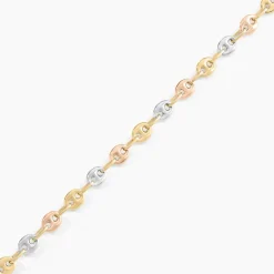 New Histoire d'Or Bracelet Dami Maille Grain De Café or tricolore