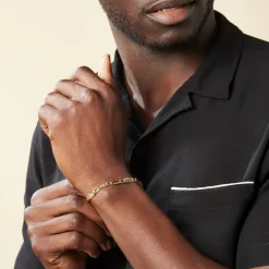 Online Histoire d'Or Bracelet Danae Plaquette Or Bicolore