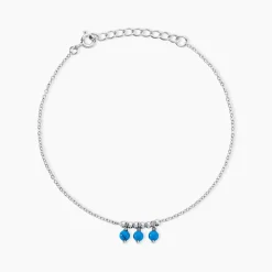 New Histoire d'Or Bracelet Della Argent Blanc Turquoise