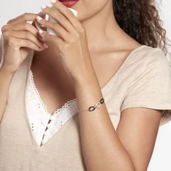 Sale Histoire d'Or Bracelet Eulalie Argent Blanc Céramique Et Oxyde De Zirconium