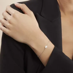 Histoire d'Or Bracelet Evren Argent Blanc Pierre De Synthese* Bracelets|Bracelets Fantaisie