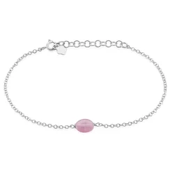 Histoire d'Or Bracelet Evren Argent Blanc Quartz Rose