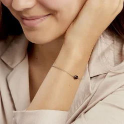 New Histoire d'Or Bracelet Evren Argent Blanc Pierre De Synthese argent blanc pierre noire