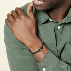 Discount Histoire d'Or Bracelet Fabrice Acier Blanc