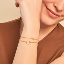 New Histoire d'Or Bracelet Flo Plaqué Or Jaune Oxyde De Zirconium