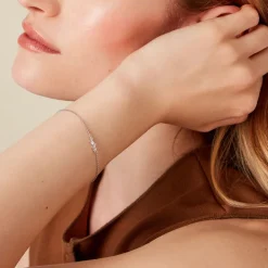 New Histoire d'Or Bracelet Galla Argent Blanc Oxyde De Zirconium