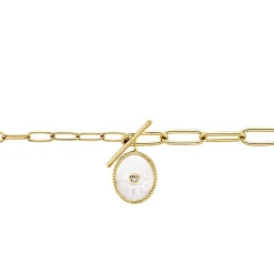 Histoire d'Or Bracelet Goddess Argent Doré Nacre Oxyde De Zirconium