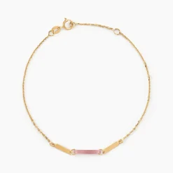 Clearance Histoire d'Or Bracelet Halcyone Or Jaune Calcédoine or jaune calcédoine p&ecirc;che