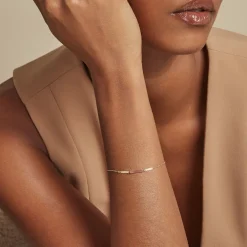 Clearance Histoire d'Or Bracelet Halcyone Or Jaune Calcédoine or jaune calcédoine p&ecirc;che