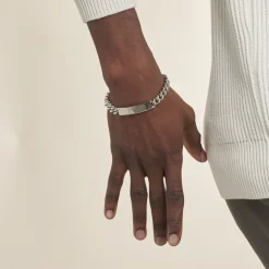 Best JOURDAN Bracelet Identité Adoline Acier Blanc Diamant