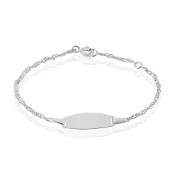 Online Histoire d'Or Bracelet Identité Ericka Maille Singapour Or Blanc