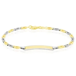 Sale Histoire d'Or Bracelet Identité Fanelia Maille Marine or bicolore