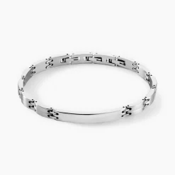Online Histoire d'Or Bracelet Identité Isidore Acier Blanc