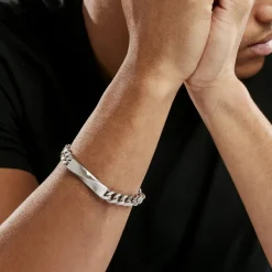 Histoire d'Or Bracelet Identitée Alfons Acier Blanc* Bracelets|Gourmettes