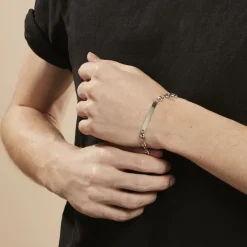 Histoire d'Or Bracelet Identite Argent Blanc Carrus* Bijoux Personnalisés|Bracelets