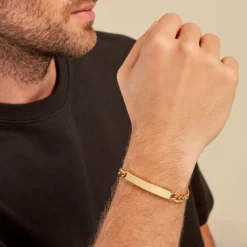 Outlet Histoire d'Or Bracelet Identitée Jimmy acier jaune