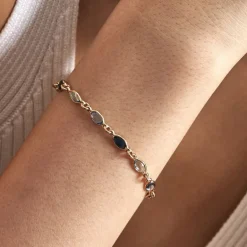 Histoire d'Or Bracelet Ilvaae Plaqué Or Jaune Pierre De Synthese plaqué or jaune pierre bleu