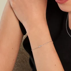 Hot Histoire d'Or Bracelet Janys Argent Blanc Oxyde De Zirconium