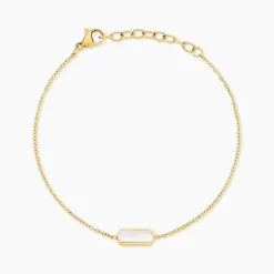 Sale Histoire d'Or Bracelet Jazz Acier Jaune Nacre