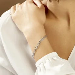 Histoire d'Or Bracelet Jeremi Maille Alternee 1/3 Et Plaquettes Argent Blanc* Bracelets|Bracelets Fantaisie