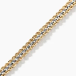 Discount Histoire d'Or Bracelet Jerry Maille Corde 3 Rangs or bicolore