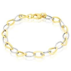 Best Histoire d'Or Bracelet Joice Maille Alternée Et Godronne or bicolore