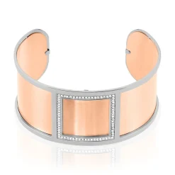 IMAGINE Bracelet Jonc Acier Blanc Strass* Bracelets|Bracelets Fantaisie