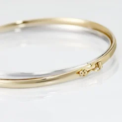 Best Histoire d'Or Bracelet Jonc Catalin 2 Fils Flexibles Or Bicolore