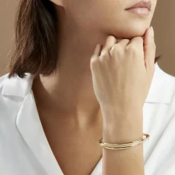 Outlet Histoire d'Or Bracelet Jonc Claudie 3 Fils Entrelaces Or Jaune