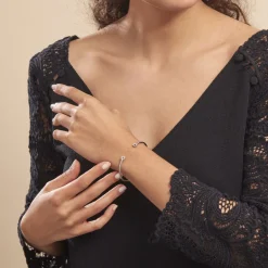 Clearance Histoire d'Or Bracelet Jonc Danae Argent Blanc Oxyde De Zirconium