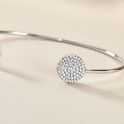 Best Histoire d'Or Bracelet Jonc Domitylle Argent Blanc Oxyde De Zirconium