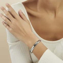 Hot Histoire d'Or Bracelet Jonc Emilio Acier Blanc