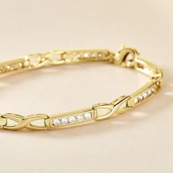 Hot Histoire d'Or Bracelet Jonc Epiphanieae Plaqué Or Jaune Oxyde De Zirconium