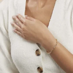 Hot Histoire d'Or Bracelet Jonc Epiphanieae Plaqué Or Jaune Oxyde De Zirconium