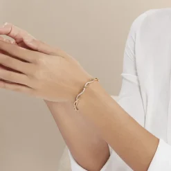 Histoire d'Or Bracelet Jonc Imae Plaqué Or Jaune Oxyde De Zirconium