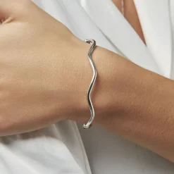 Histoire d'Or Bracelet Jonc Jennie Ondule Or Blanc* Bracelets|Bracelets Joncs